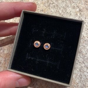 Solid 14k Rose Gold Moonstone Alchemy Adornment Threadless Ends x 2 - Piercing